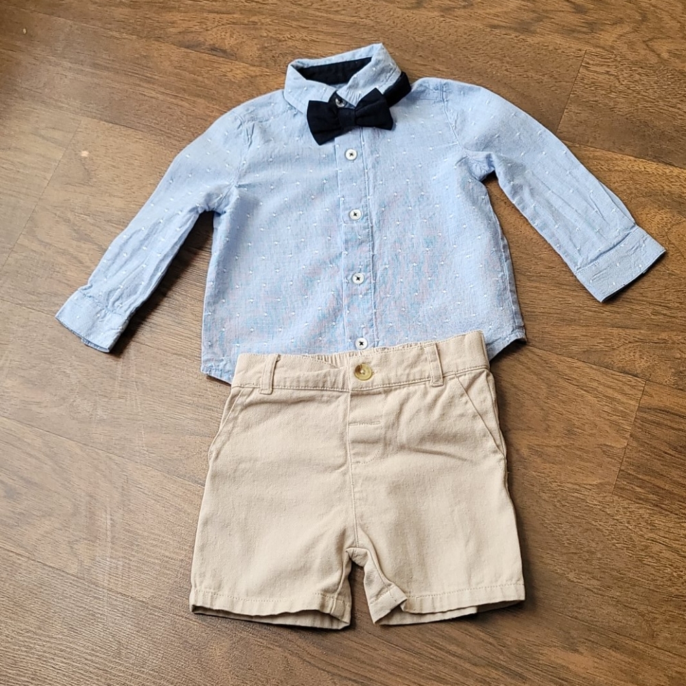 Dress shirt and shorts
